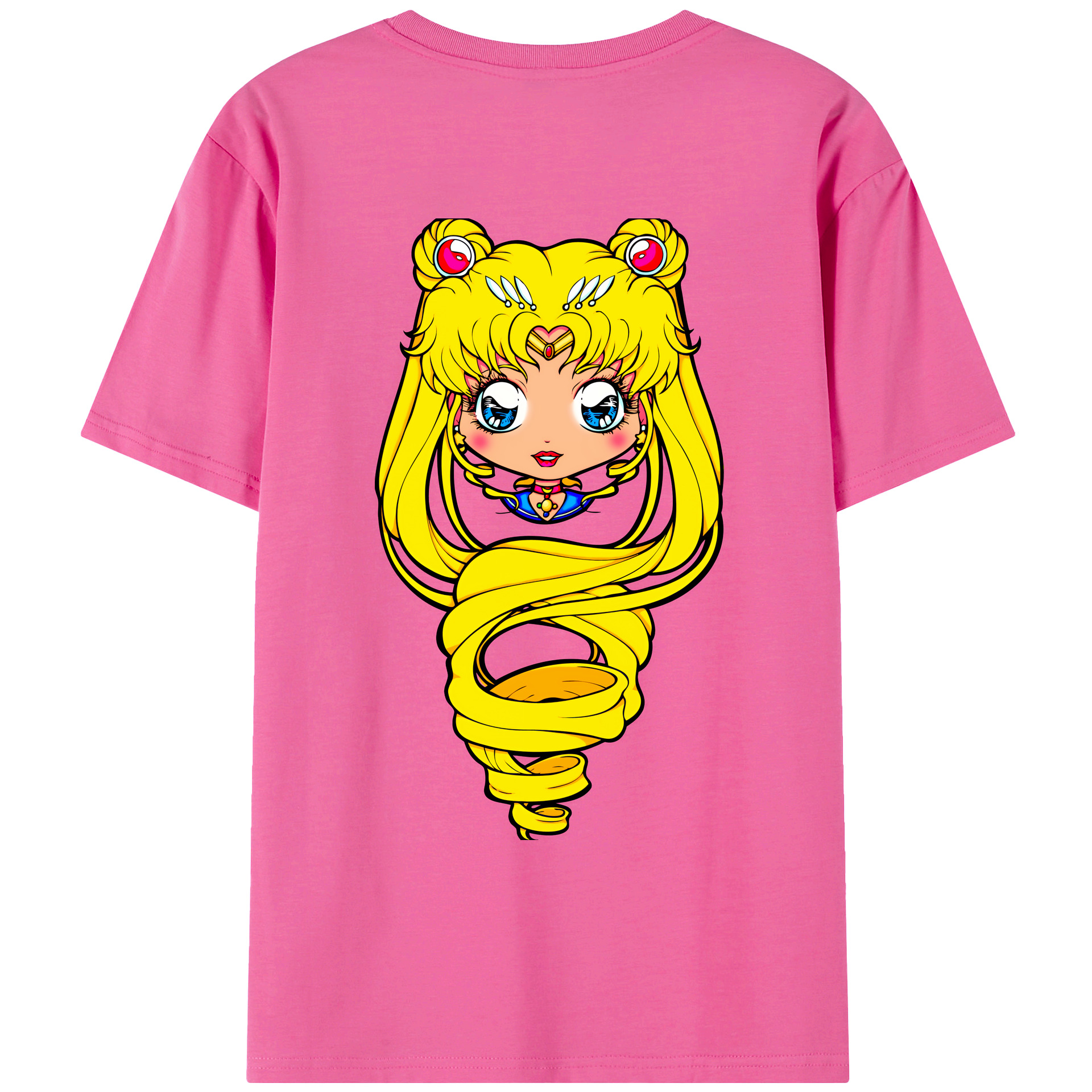 （画像用） 美少女戦士セーラームーン 月野 うさぎ つきの うさぎ Sailor Moon Tsukino Usagi レディース半袖Tシャツ(バックプリント)